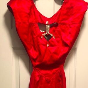 Vintage 1980’s cutout back sateen dress